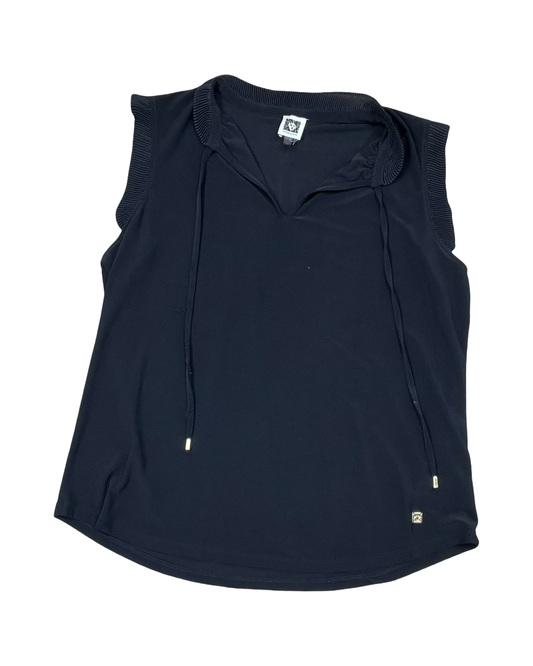 Top Sleeveless By Anne Klein In Black, Size:L