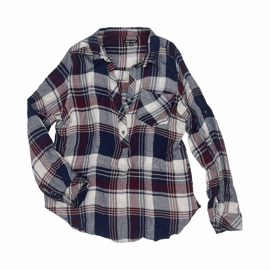 Blouse Ls By Dear John In Blue & Red, Size:M
