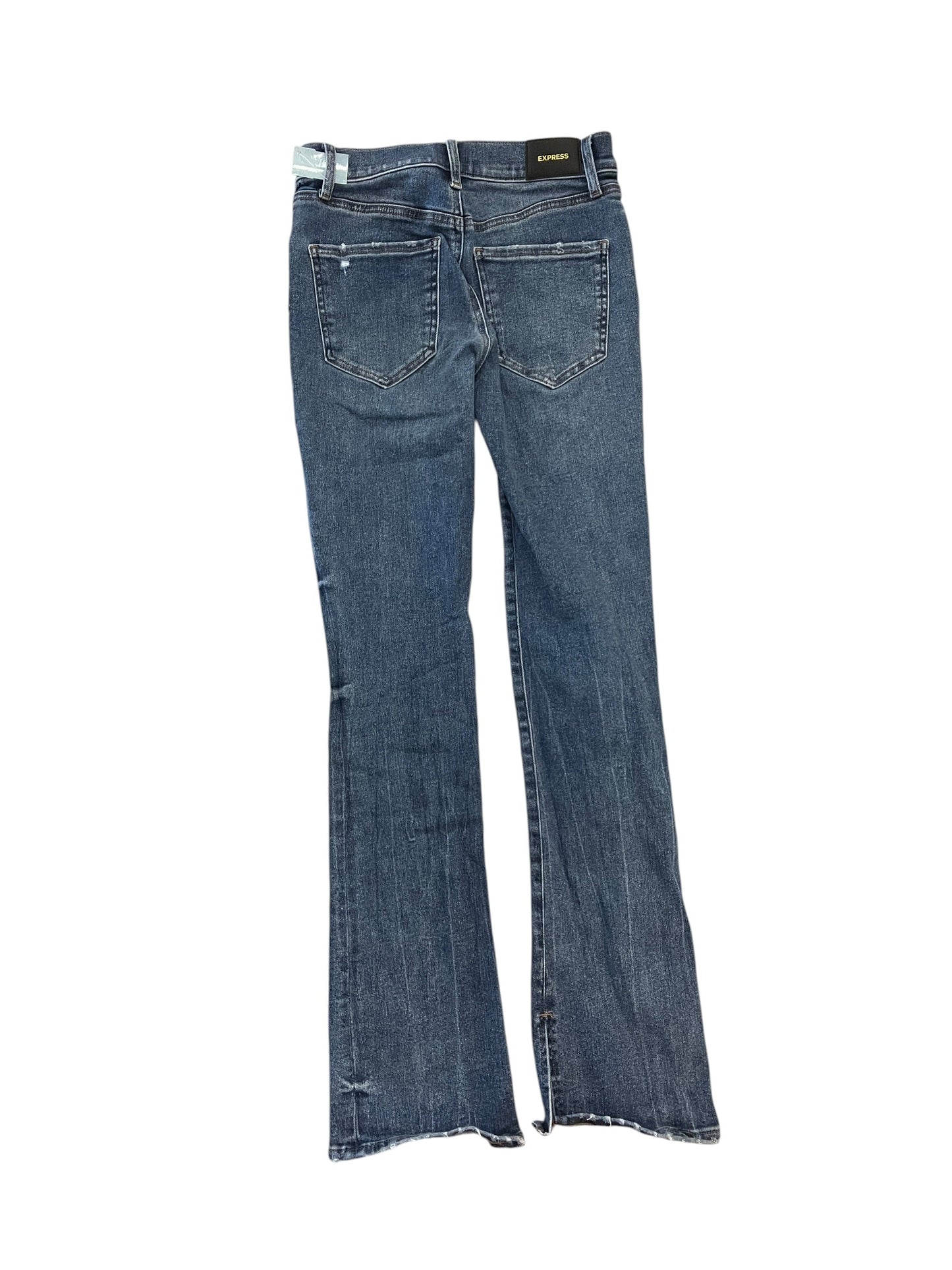 Jeans Flared By Express In Blue Denim, Size:4