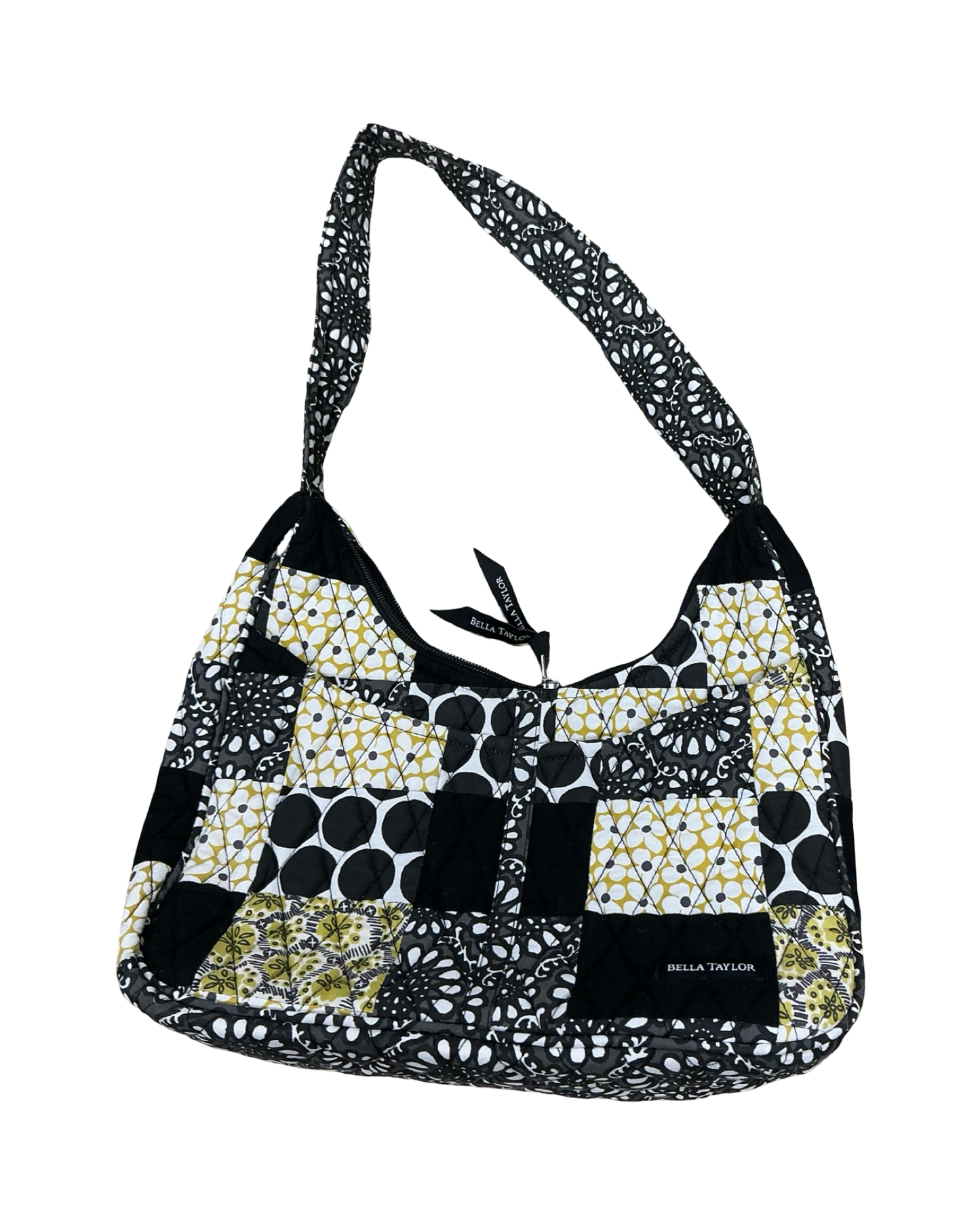 Handbag By Clothes Mentor In Black & Yellow, Size:Medium