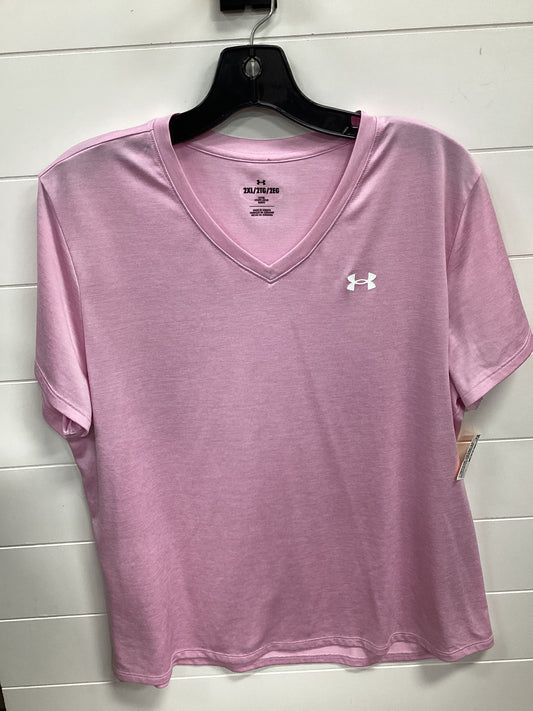 Athletic Top Ss By Under Armour In Pink, Size:2X