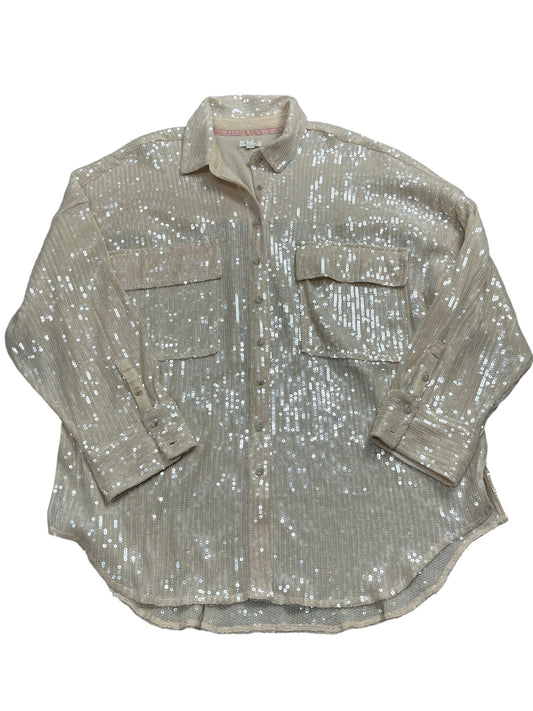 Blouse Ls By Pilcro In Gold, Size:Xl