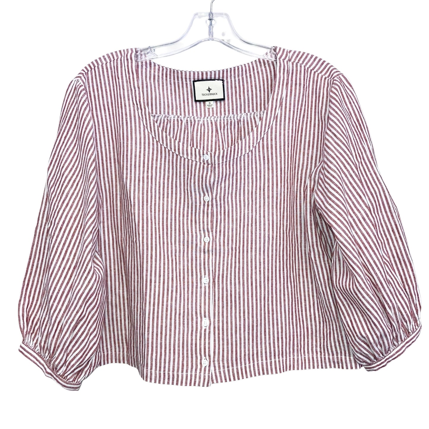Top 3/4 Sleeve By Tuckernuck In Red & White, Size:S