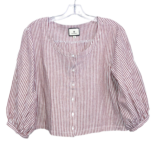 Top 3/4 Sleeve By Tuckernuck In Red & White, Size:S