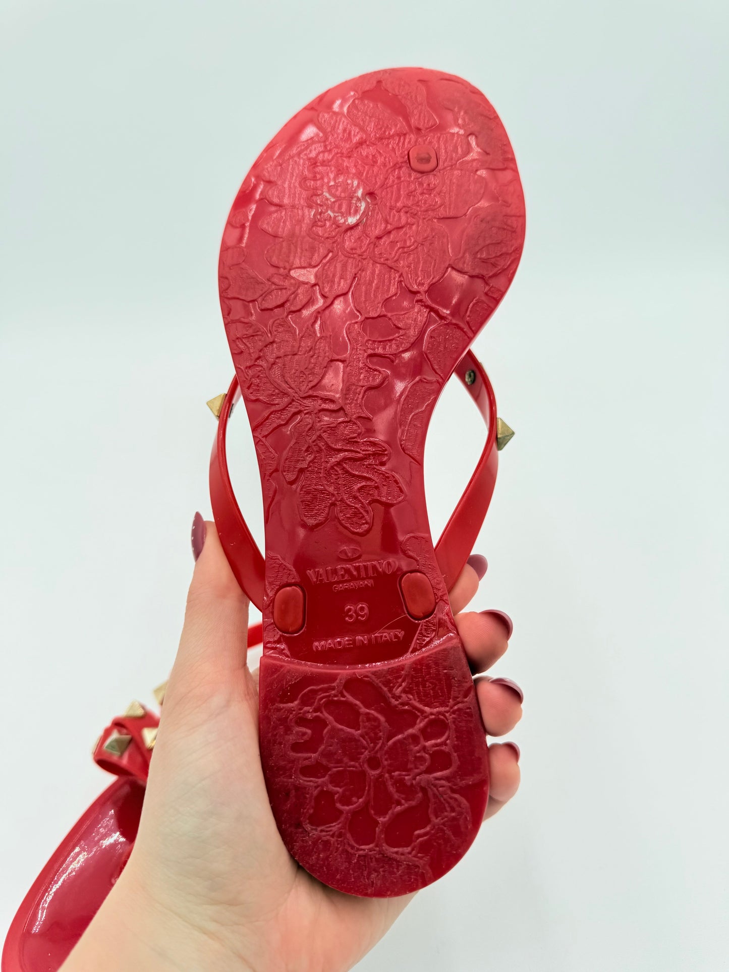 Sandals Luxury Designer By Valentino-Garavani In Red, Size:8.5