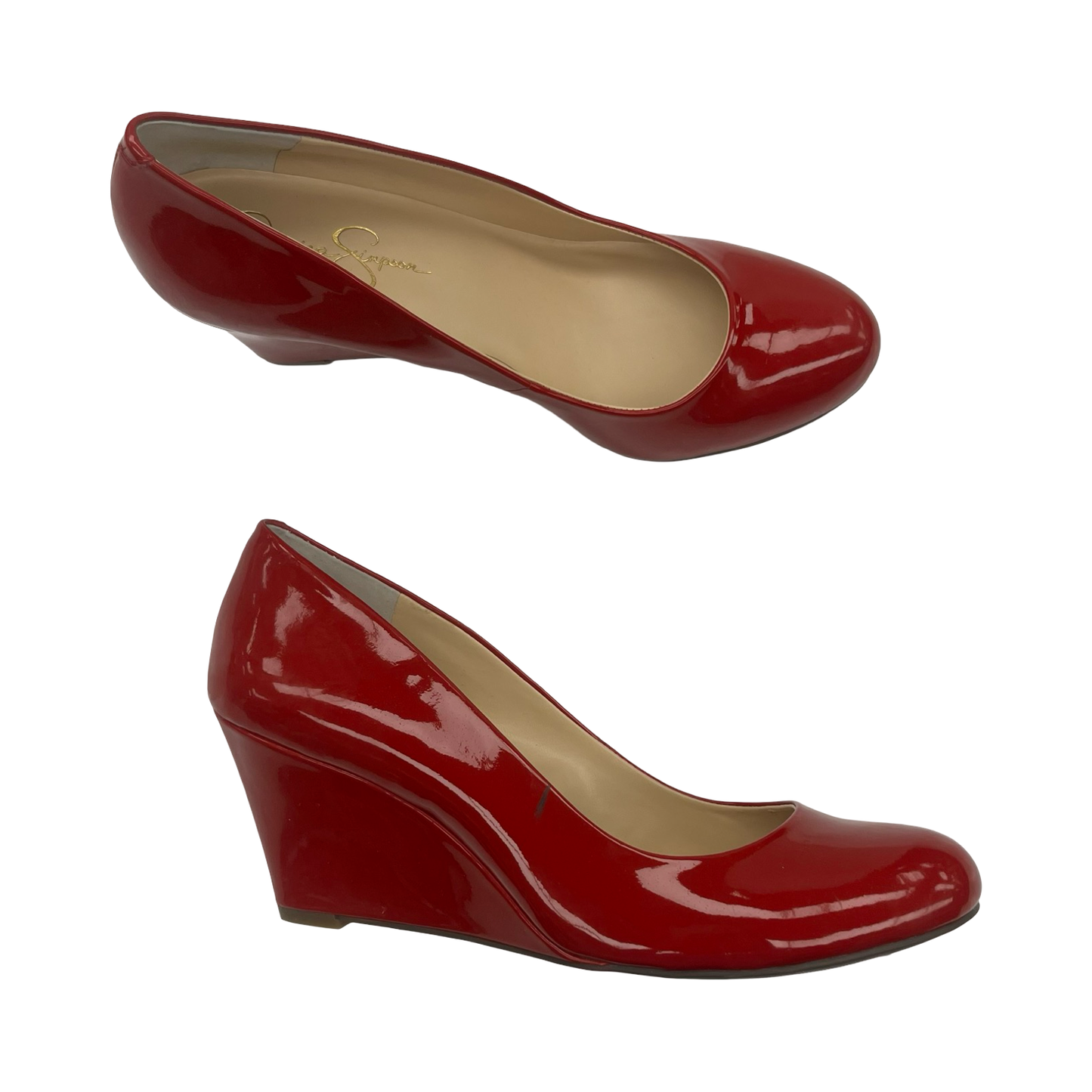 Sandals Heels Wedge By Jessica Simpson In Red, Size:9.5