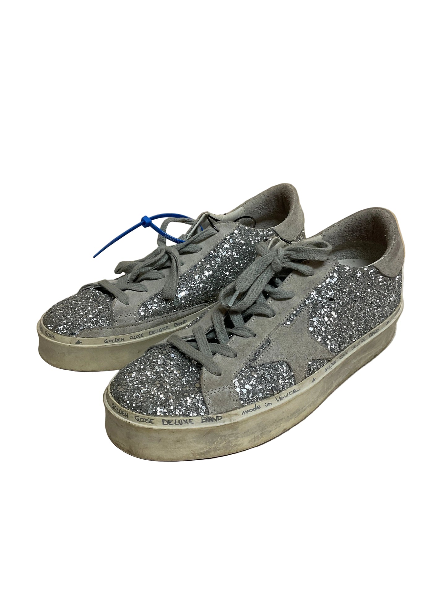 Shoes Luxury Designer By Golden Goose In Silver, Size:8.5