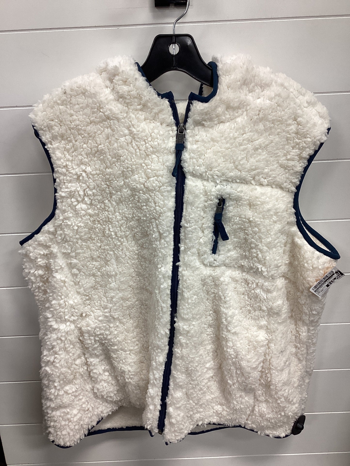 Vest Faux Fur & Sherpa By Weatherproof In White, Size:Xxl