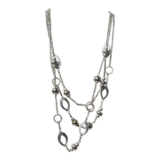 Necklace Lariat & Y-Drop By Apt 9 In Silver
