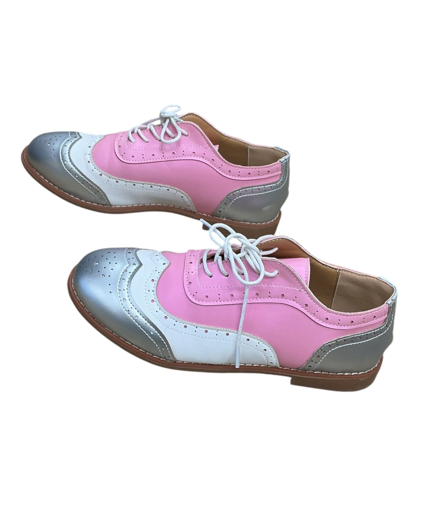 Shoes Sneakers By Clothes Mentor In Pink & White, Size:9.5