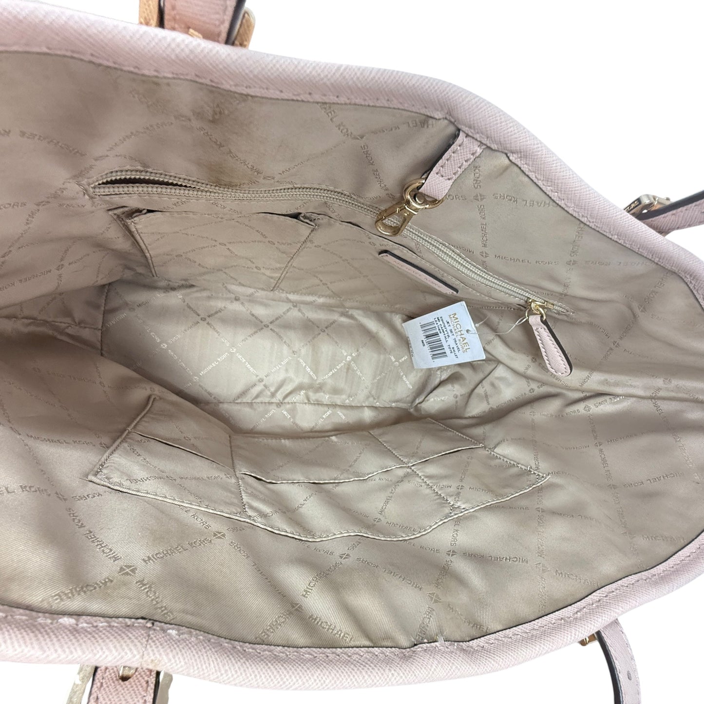 Jet Set Saffiano Leather Carryall In Ballet Designer By Michael Kors, Size: Medium