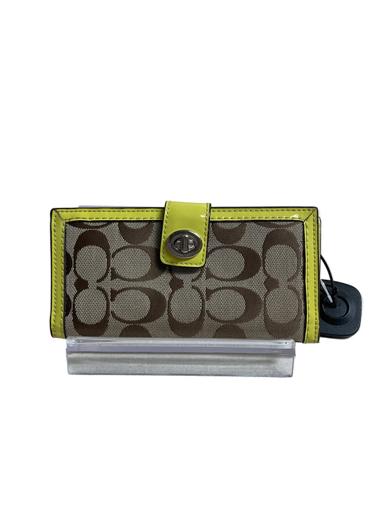 Wallet Designer By Coach In Brown & Yellow, Size:Medium