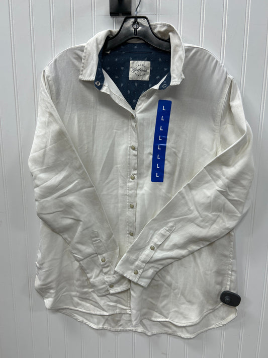 Blouse Ls By Jachs Girlfirend In White, Size:L