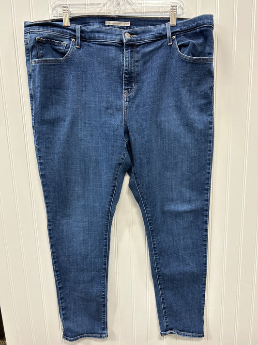 Jeans Skinny By Levis In Blue Denim, Size:18
