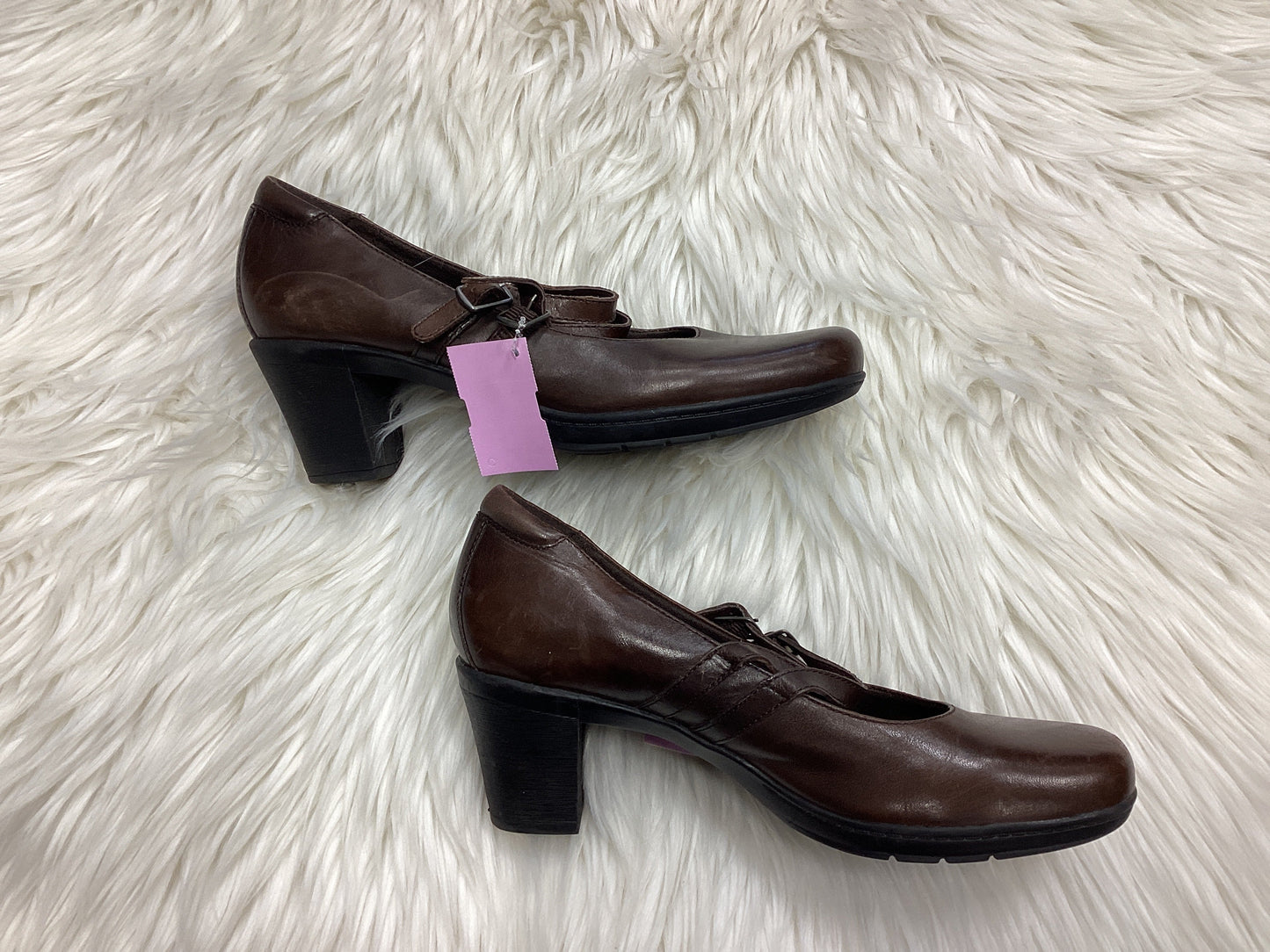 Shoes Heels Block By Clarks In Brown, Size:10