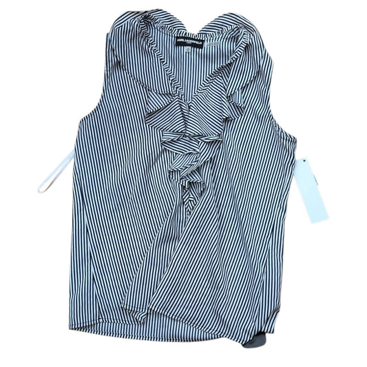 Top Sleeveless Designer By Karl Lagerfeld In Striped Pattern, Size:Sp