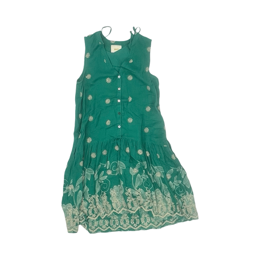 Dress Casual Midi By Maeve In Green & Tan, Size:M