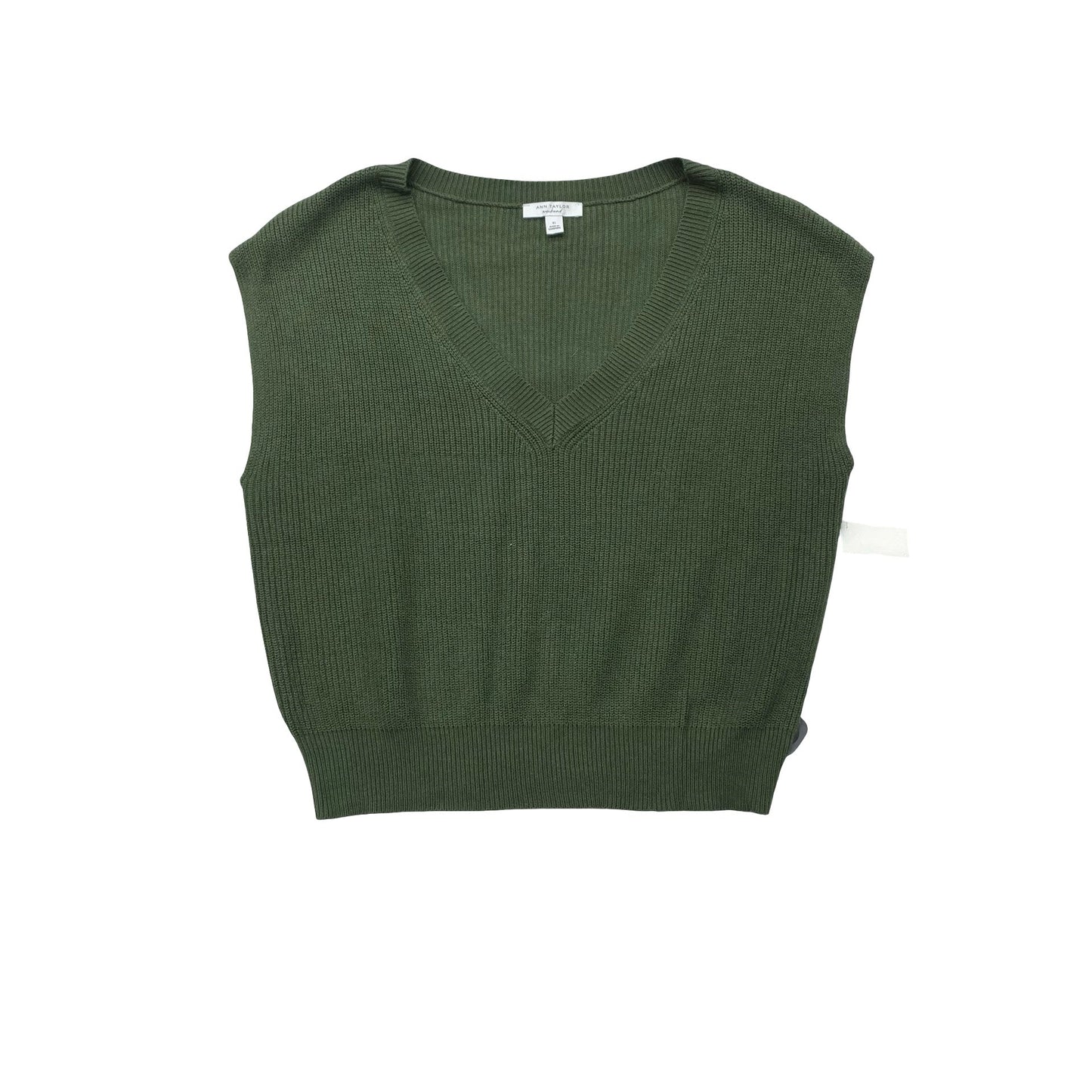 Vest Sweater By Ann Taylor In Green, Size:Xl