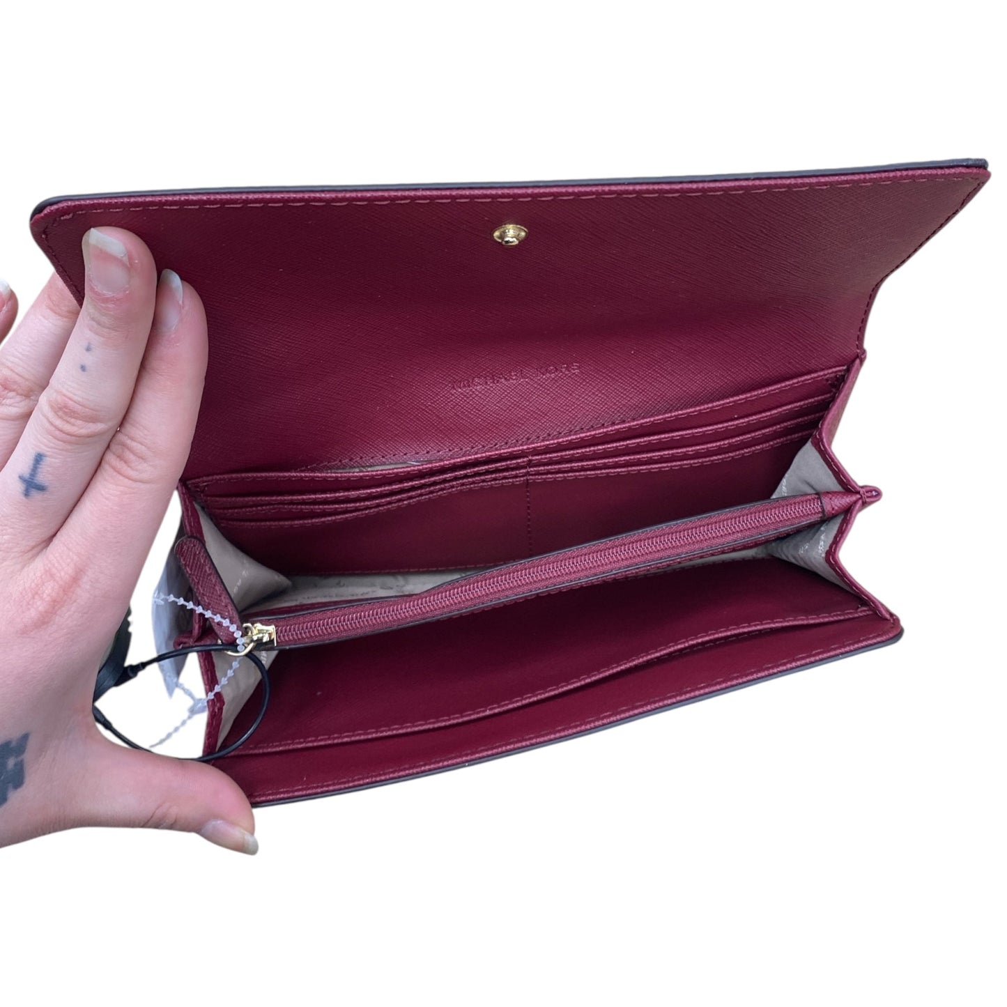 Wallet Designer By Michael Kors In Maroon, Size:Large