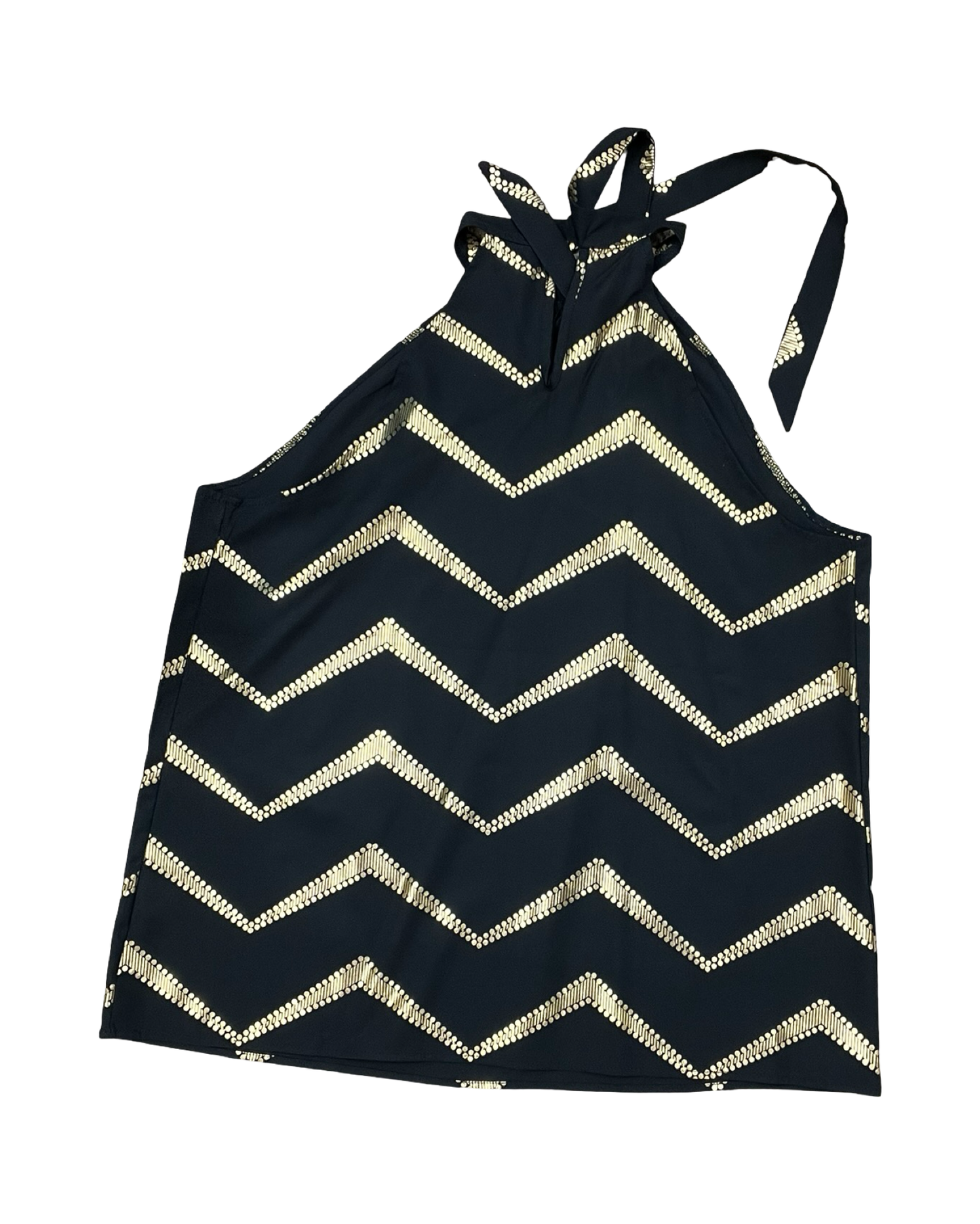 Top Sleeveless By Clothes Mentor In Black & Gold, Size:Xl