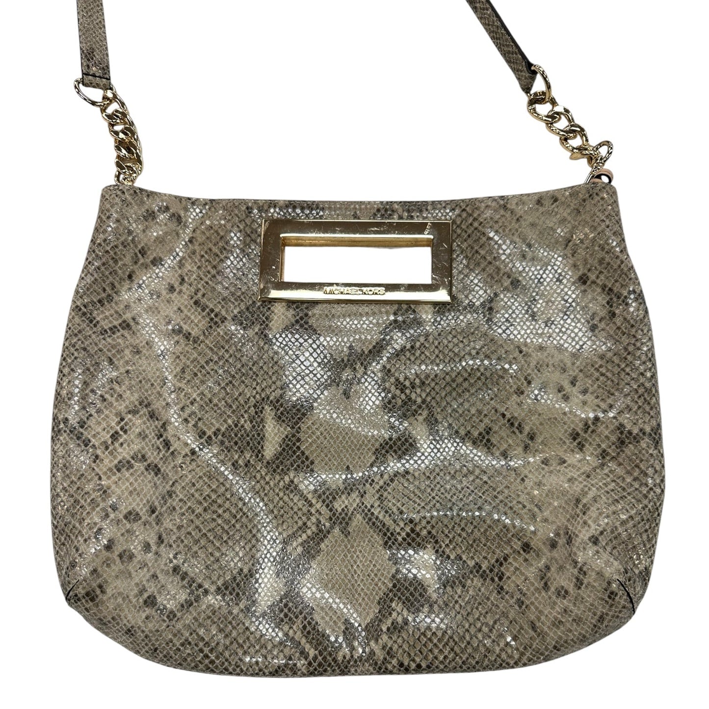 Handbag Designer By Michael Kors In Snakeskin Print, Size:Small