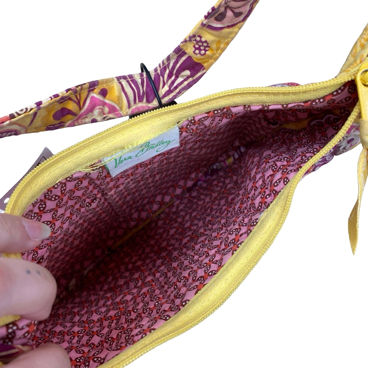 Handbag By Vera Bradley In Pink & Yellow, Size:Small