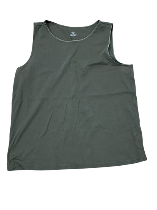 Top Sleeveless Basic By Cj Banks In Green, Size:1X