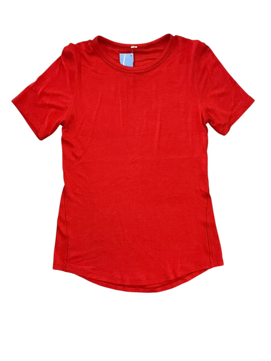 Athletic Top Ss By Lululemon In Red, Size:M
