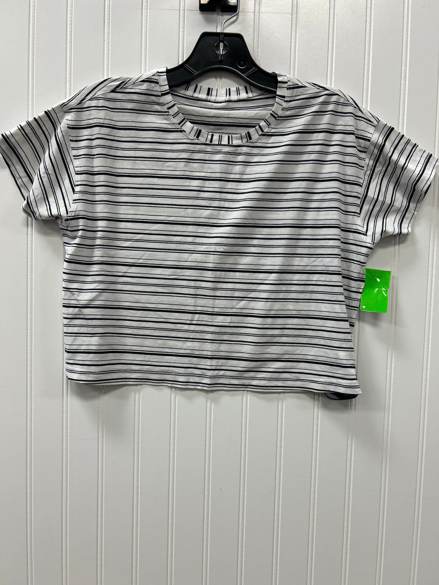 Athletic Top Ss By Lululemon In Black & White, Size:S