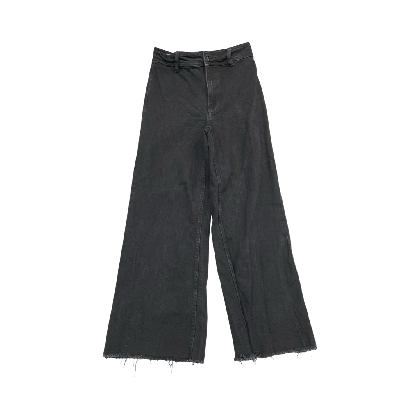 Jeans Wide Leg By Mng In Black Denim, Size:6