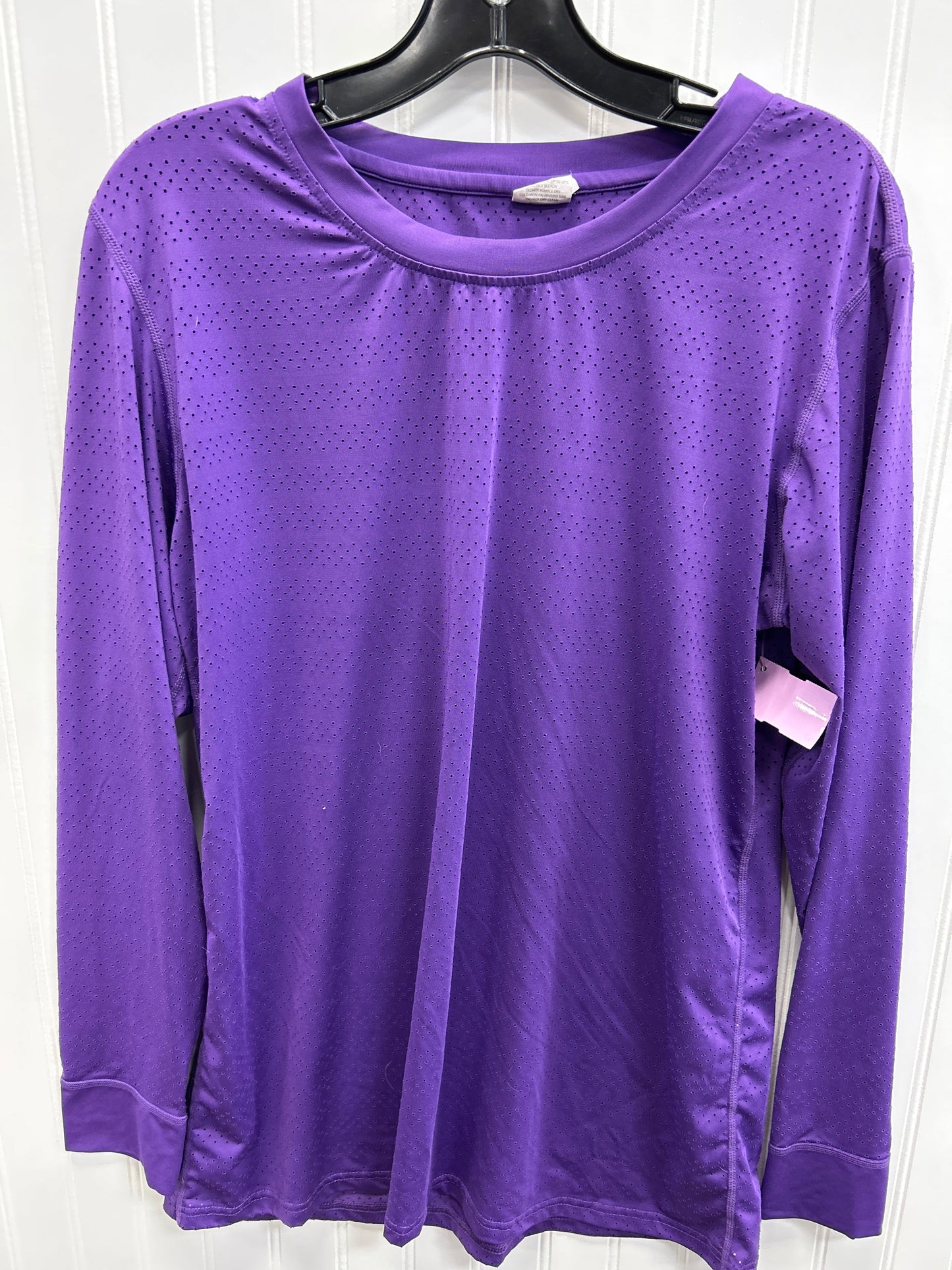 Athletic Top Ls Collar By Zyia In Purple, Size:1X