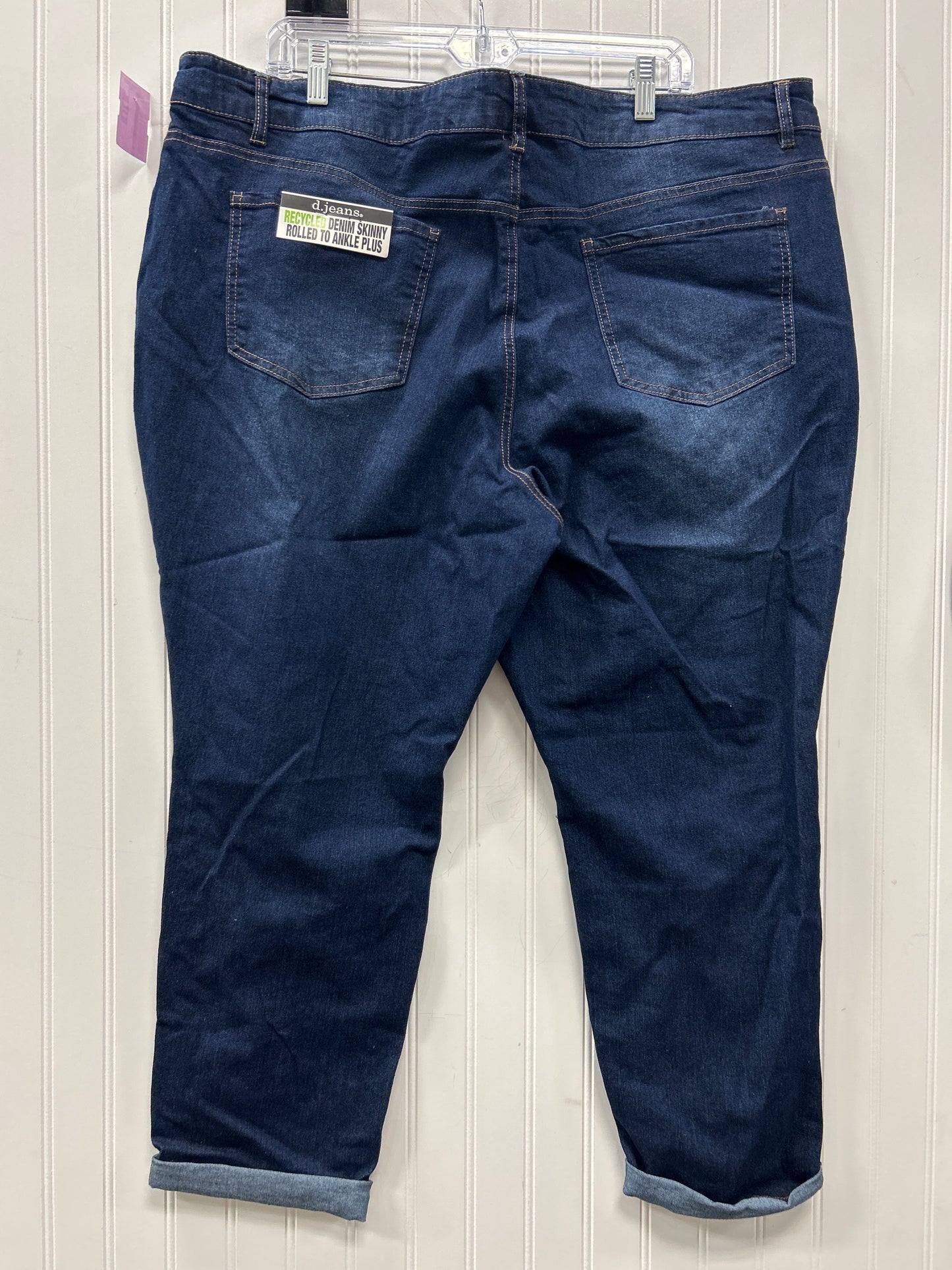 Jeans Skinny By D Jeans In Blue Denim, Size:22 NWT