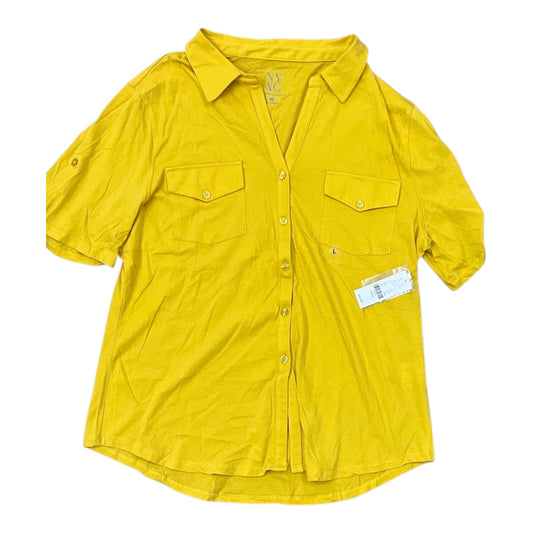 Blouse Ss By New York And Co In Yellow, Size:L