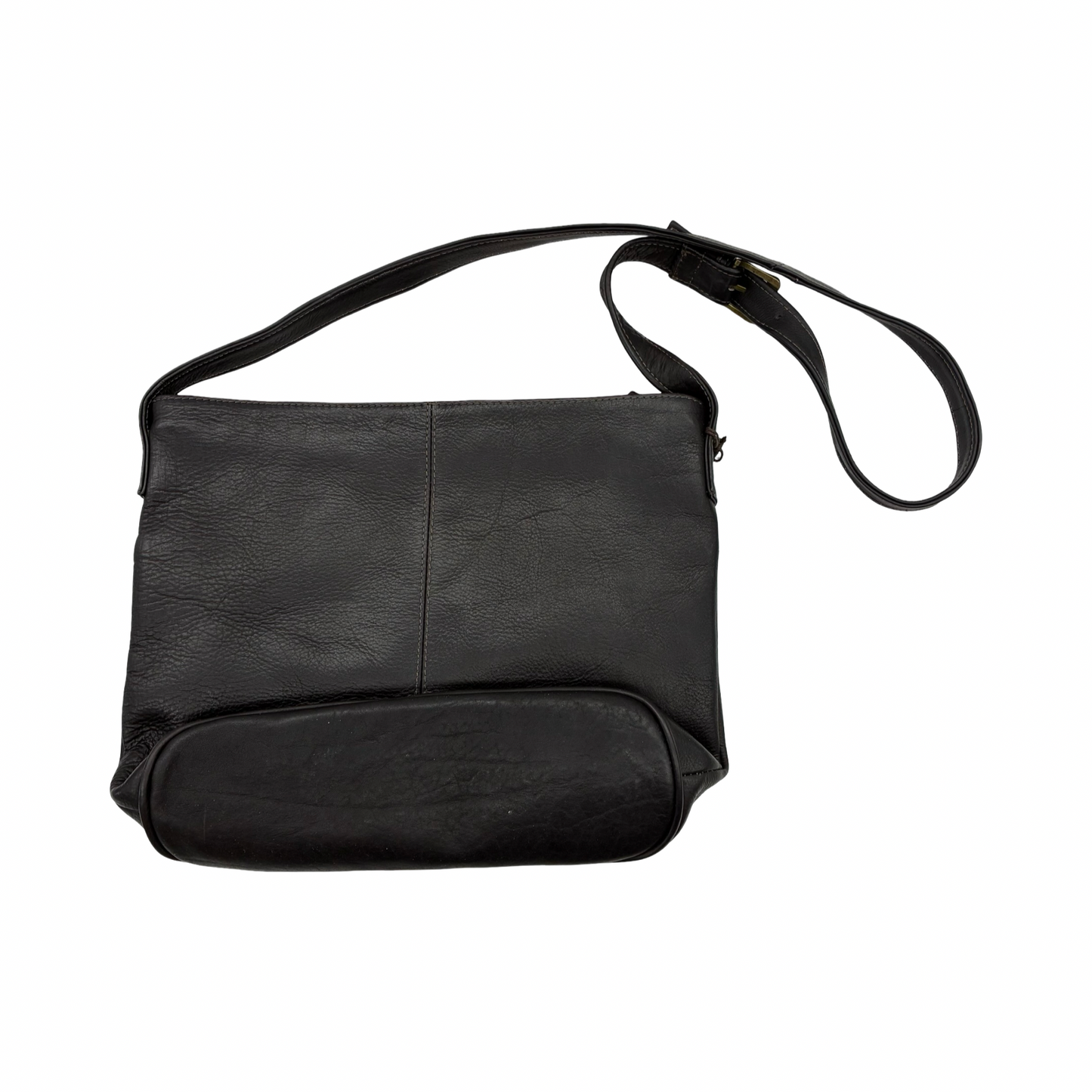 Handbag Leather By Clothes Mentor In Black, Size:Medium