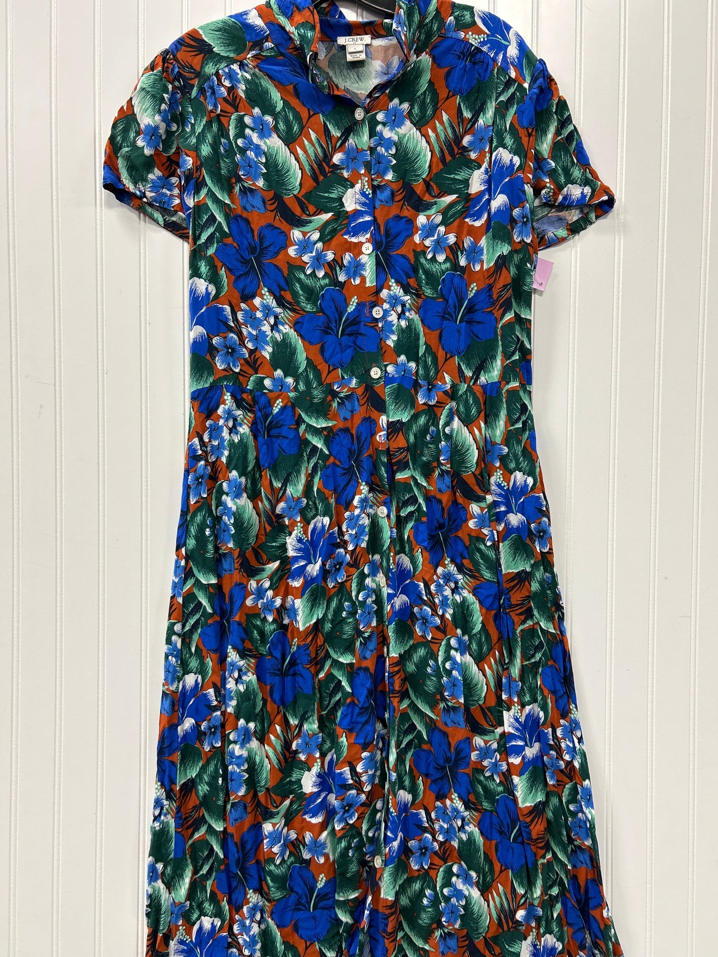 Dress Casual Maxi By J. Crew In Blue & Green, Size:L