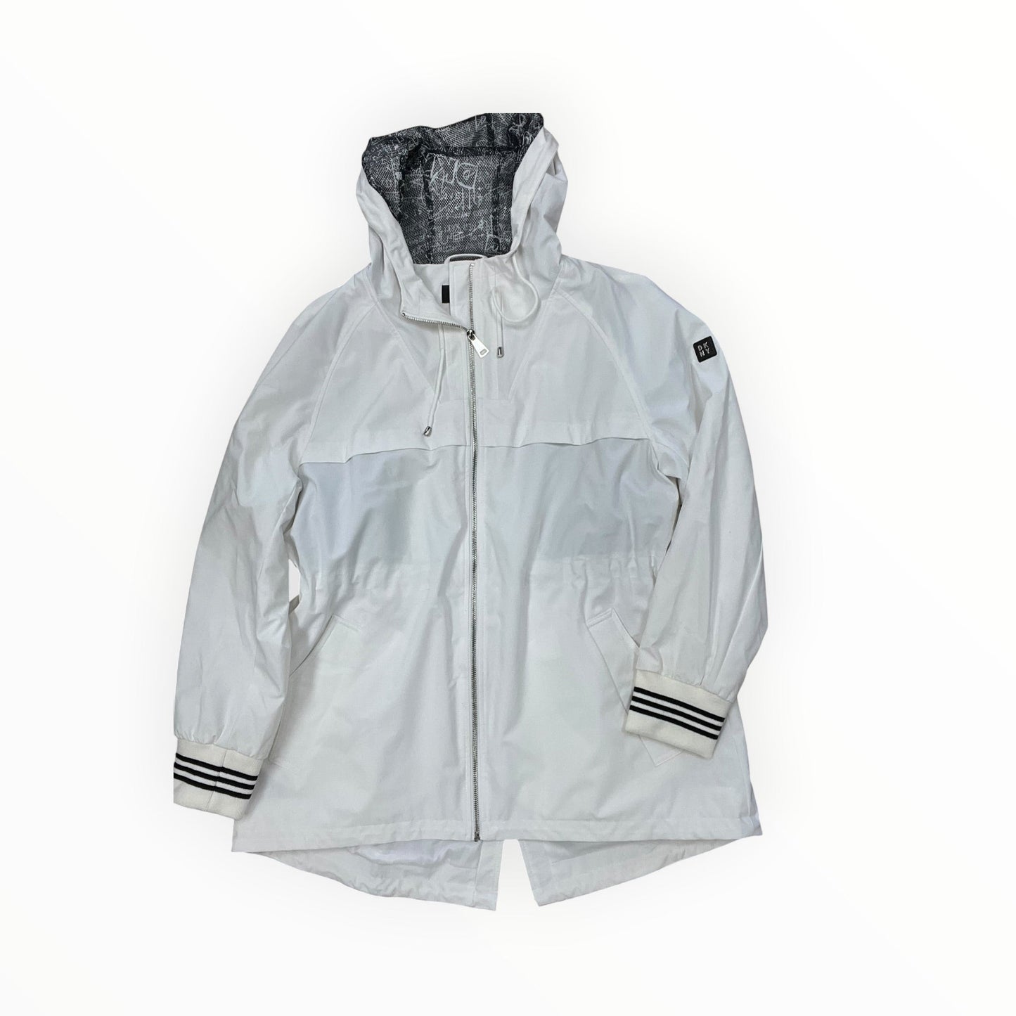 Jacket Windbreaker By Dkny In White, Size:Xl