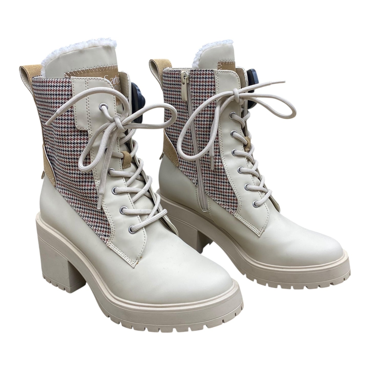 Boots Ankle Heels By Franco Sarto In Beige, Size:8.5