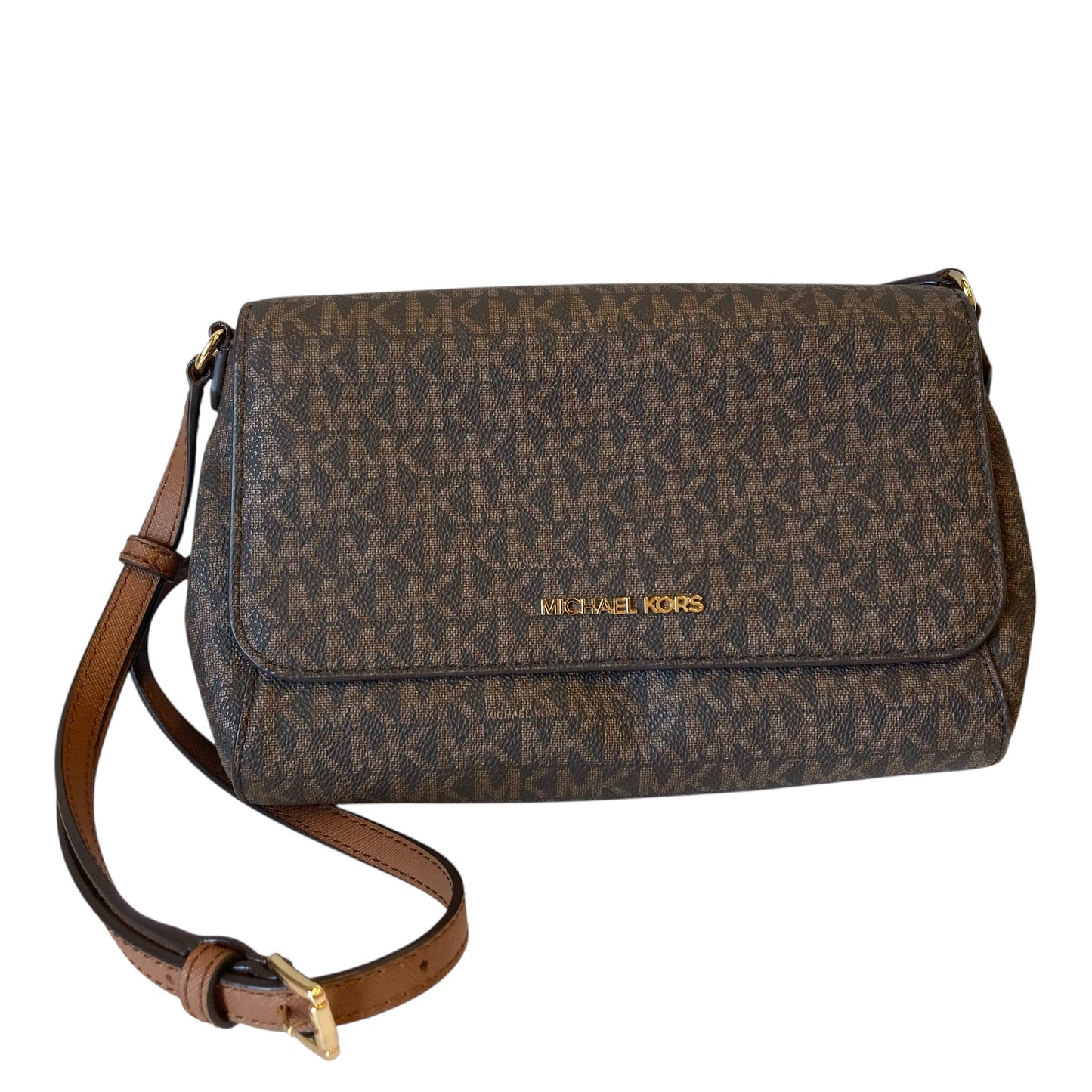 Crossbody Designer By Michael Kors In Brown, Size:Small