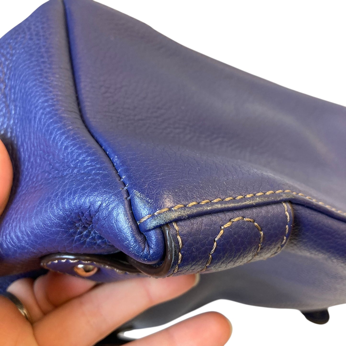 Handbag Leather By Tignanello  Purses In Blue, Size:Medium