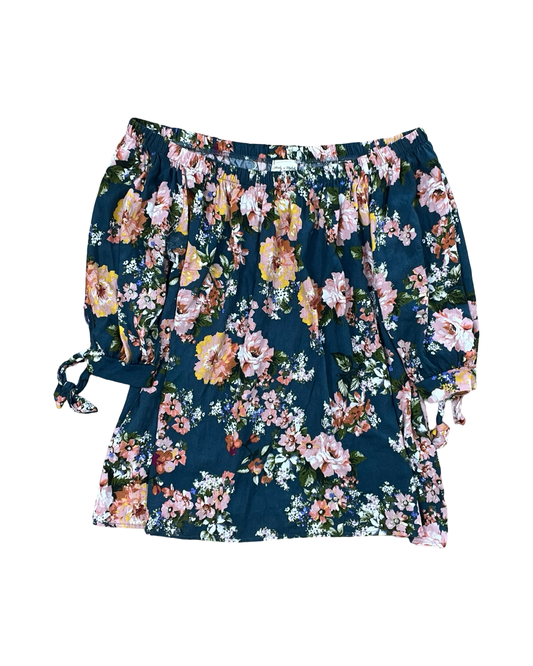 Top 3/4 Sleeve By Lovely Melody In Floral Print, Size:Xl