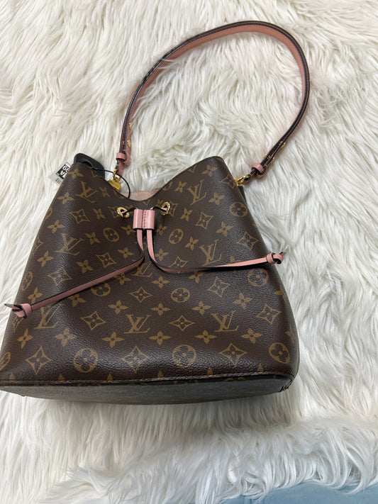 Handbag Luxury Designer By Louis Vuitton In Brown, Size:Medium