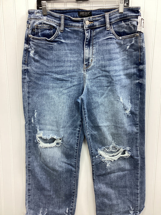 Jeans Straight By Judy Blue In Blue Denim, Size:14