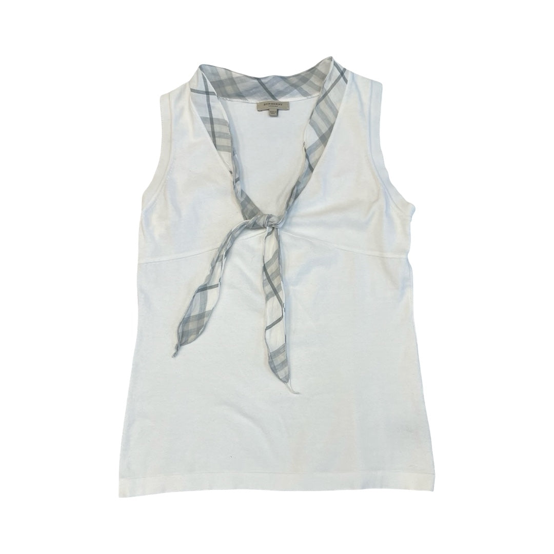 Top Sleeveless Luxury Designer By Burberry In White, Size:L