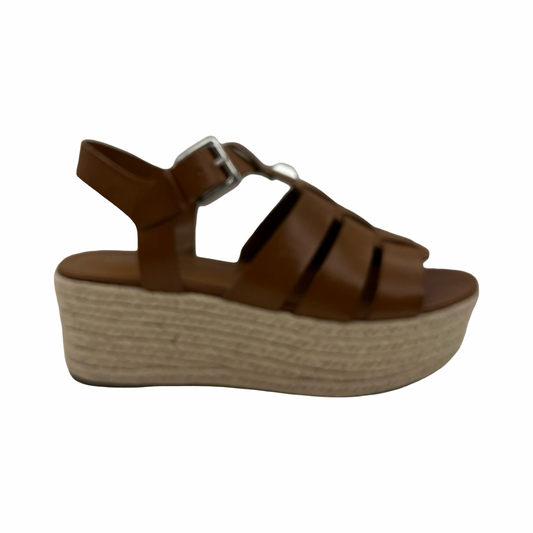 Sandals Heels Platform By Marc Fisher In Tan, Size:7.5