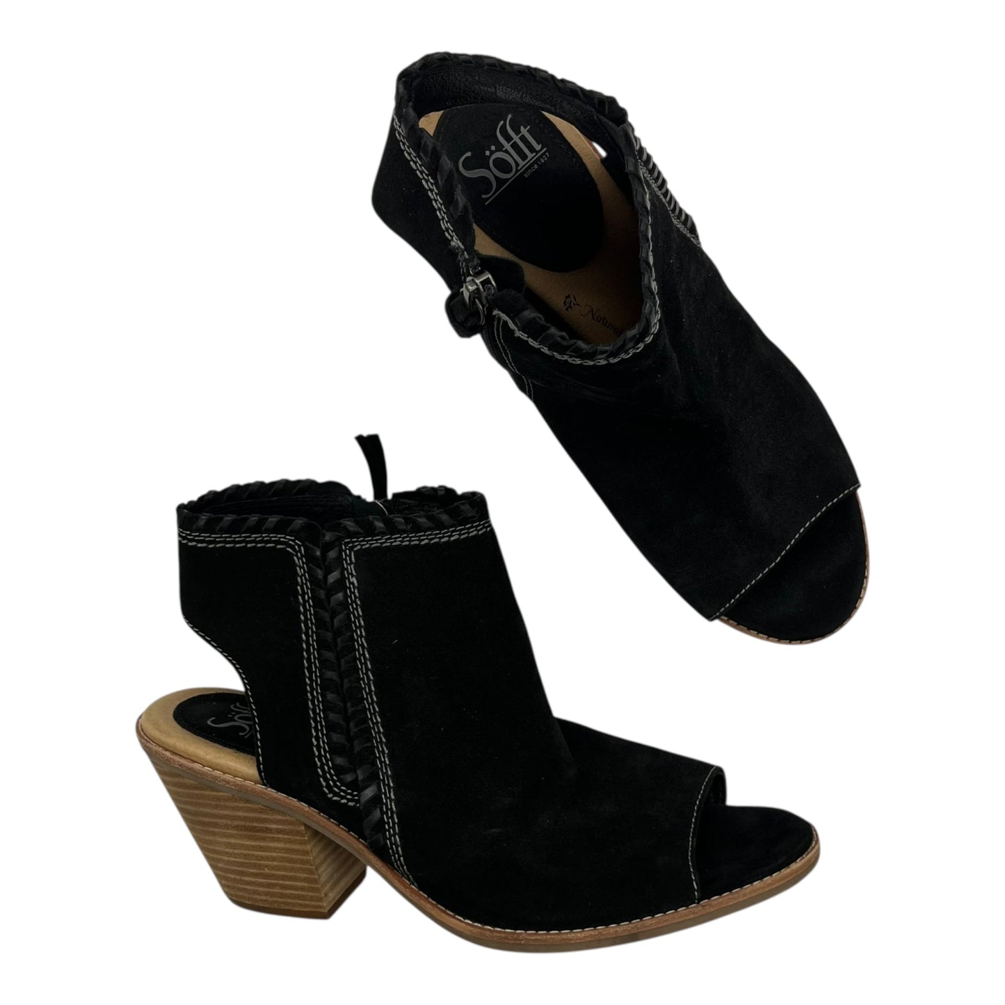 Sandals Heels Block By Sofft In Black, Size:10