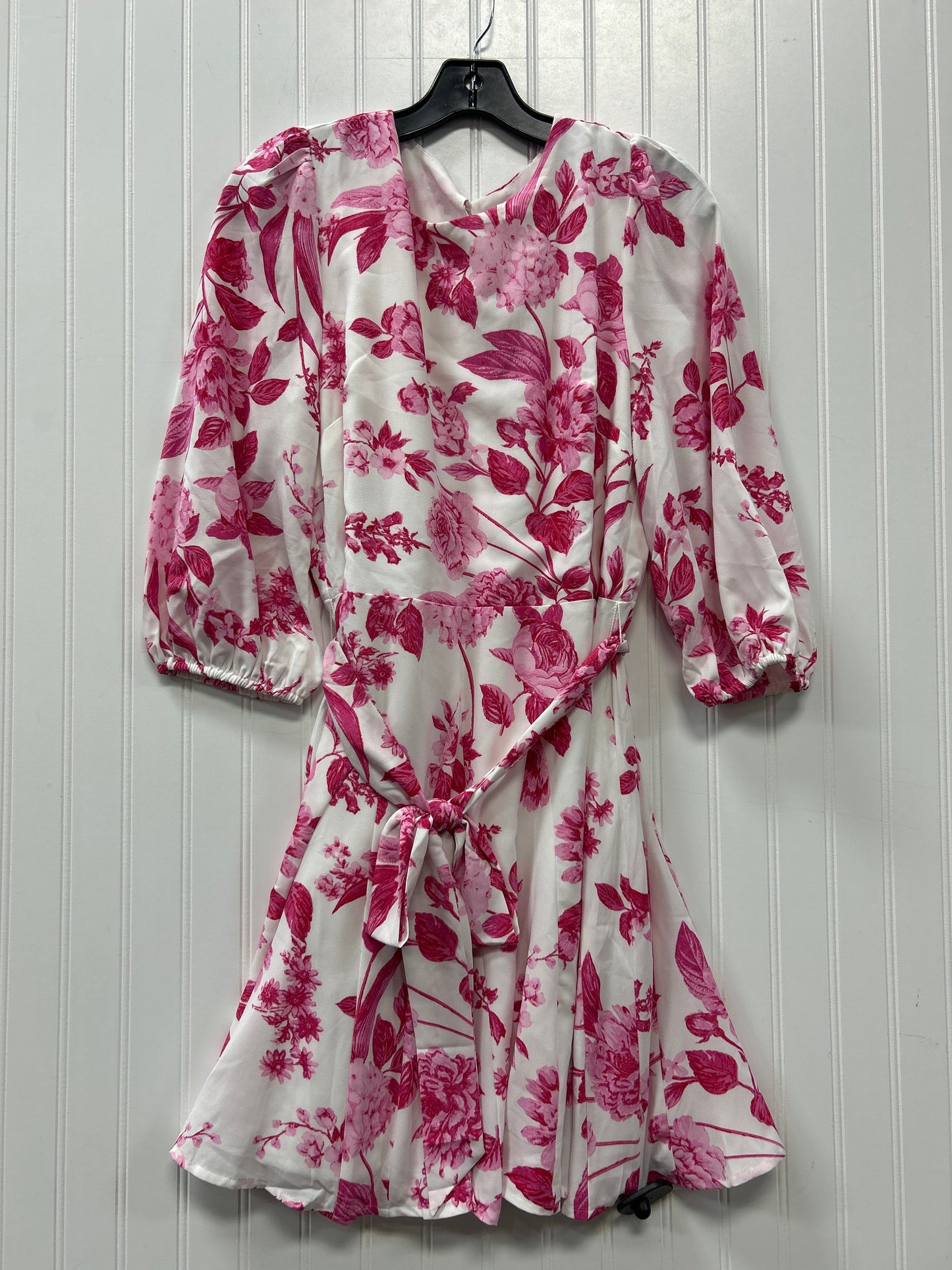 Dress Casual Midi By Sugar Lips In Pink & White, Size:M