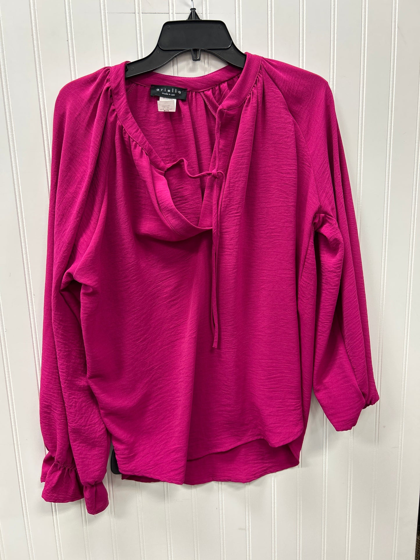 Blouse Ls By Ariella In Pink, Size:L