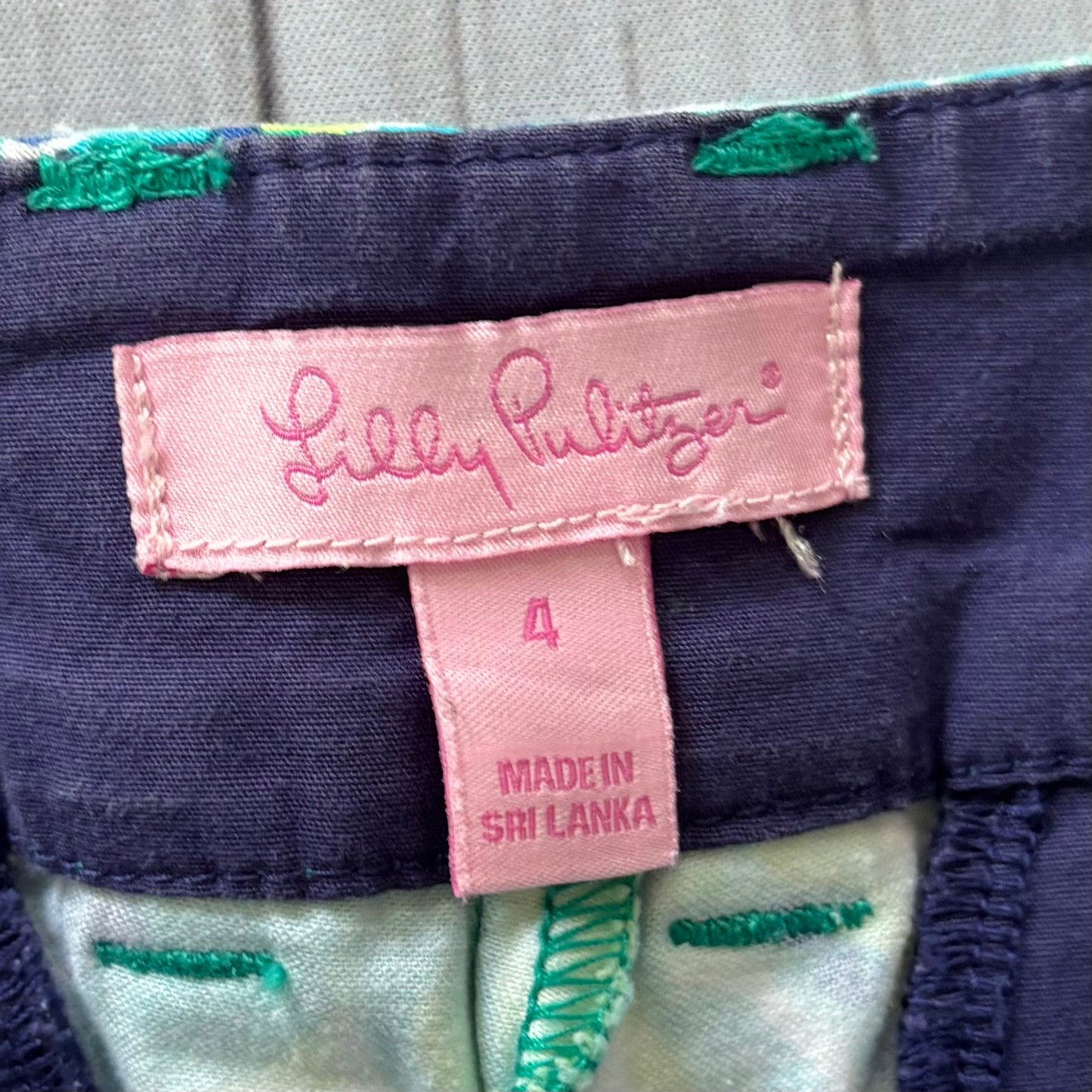Shorts Designer By Lilly Pulitzer In Blue & Green, Size: 4