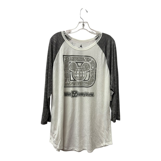 Top Ls By Disney Store In Cream & Grey, Size:1X