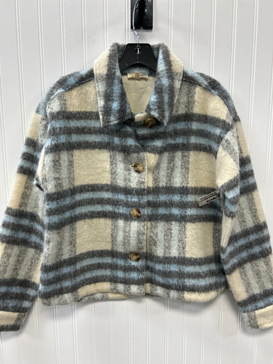 Jacket Fleece By Mystree In Blue & Tan, Size:S